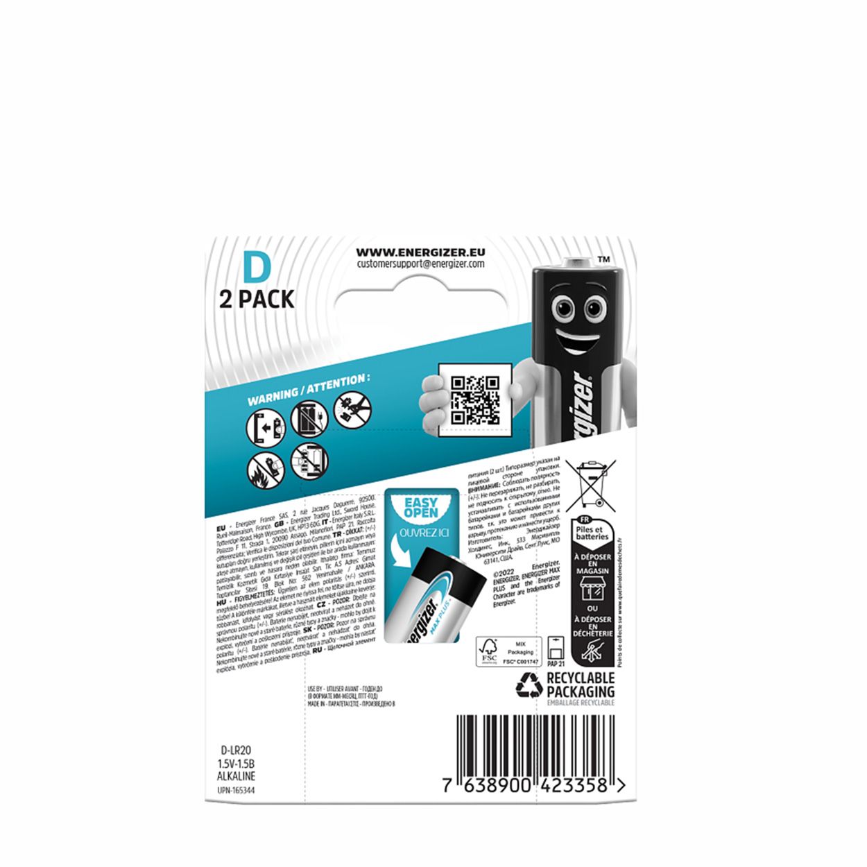 Energizer Maxplus D 2 Pack