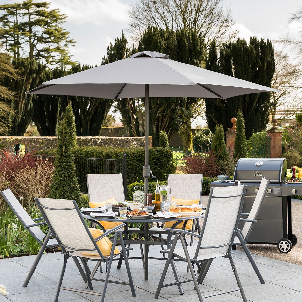 Aluminium & Steel Parasol Grey 2.7m