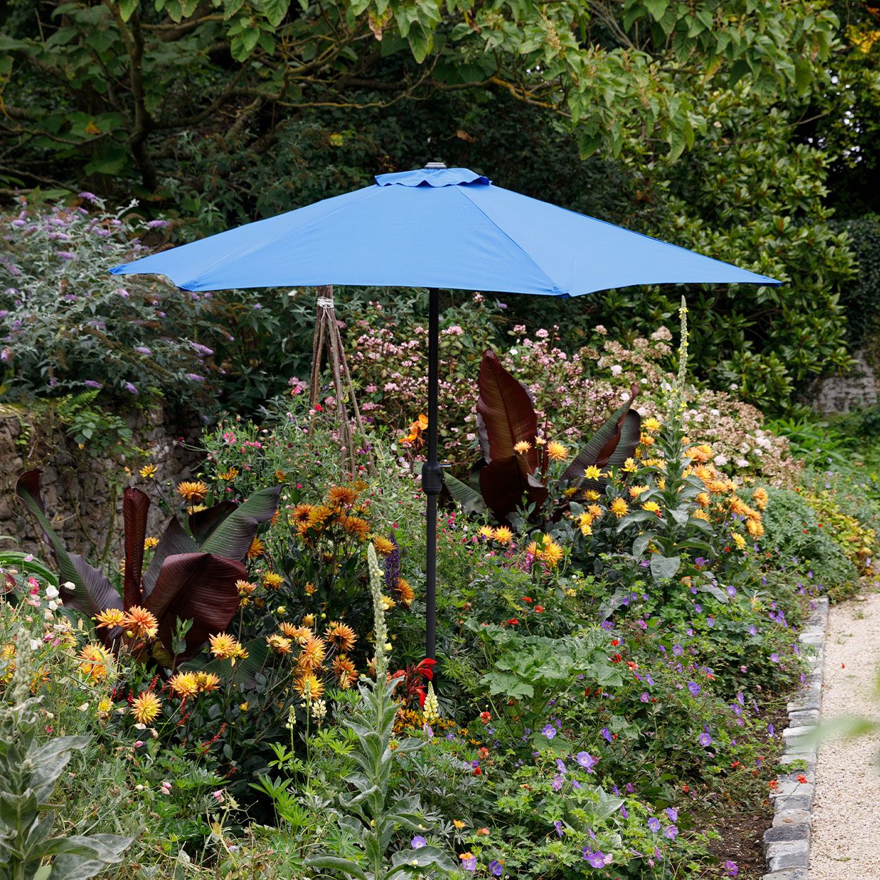 Aluminium & Steel Parasol Blue 2.7m