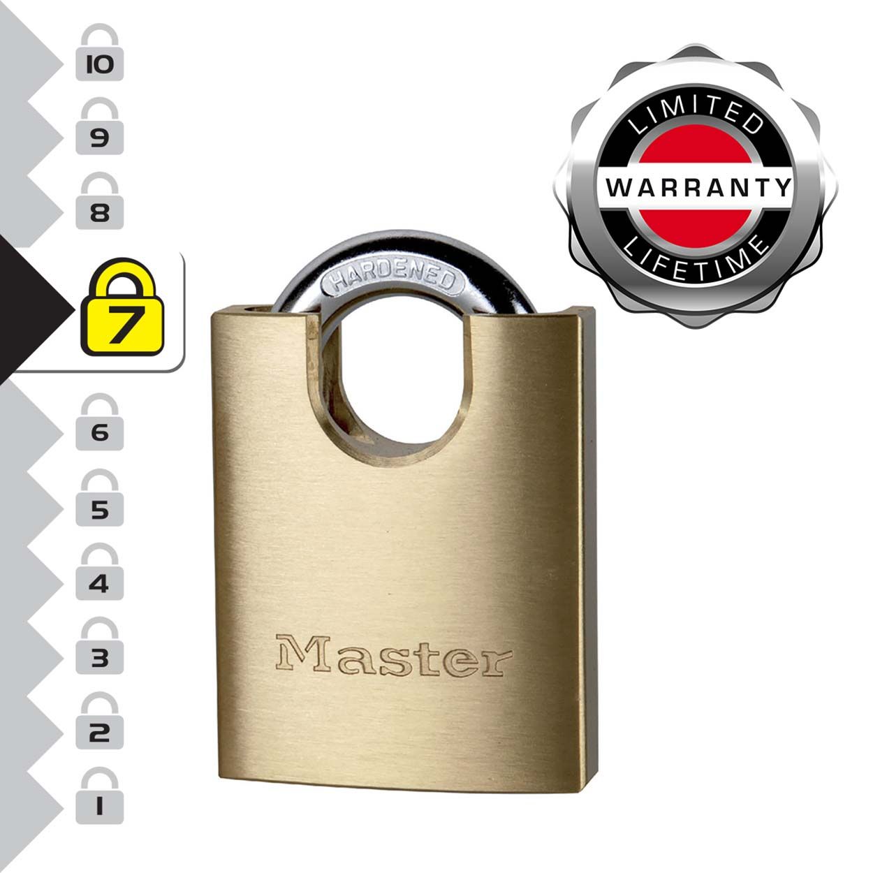 Master Lock 50mm Closed Shackle Brass Padlock 