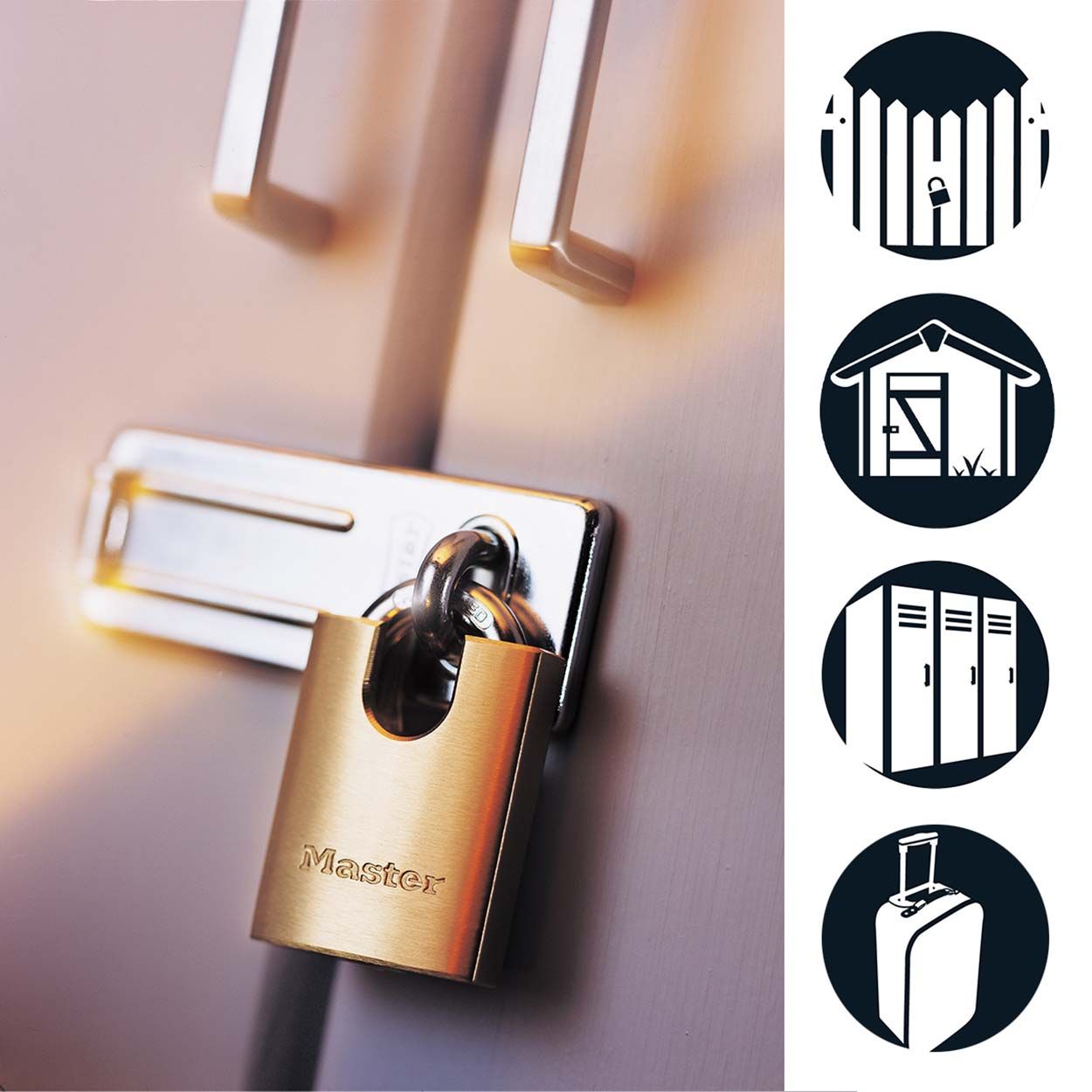 Master Lock 50mm Closed Shackle Brass Padlock