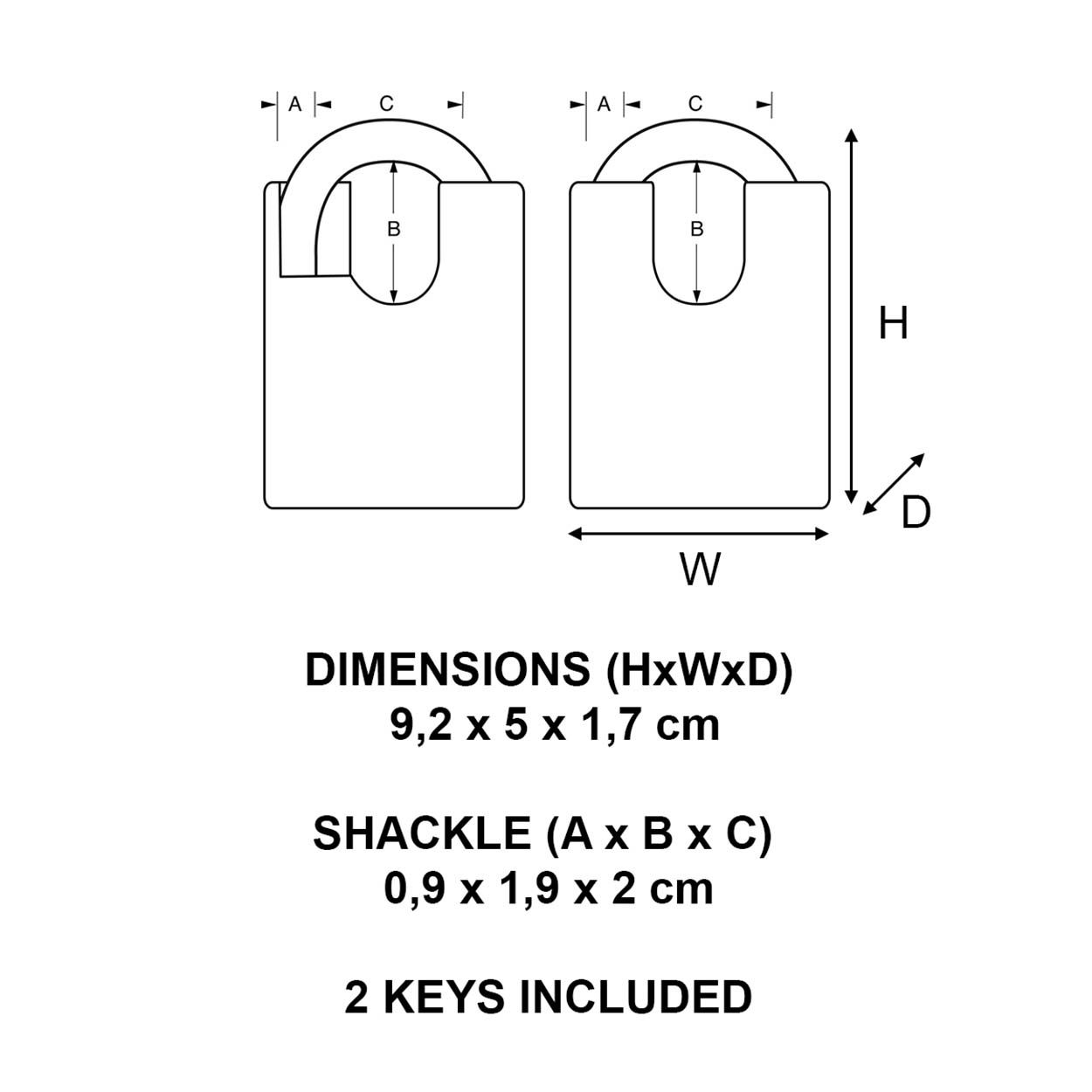 Master Lock 50mm Closed Shackle Brass Padlock 