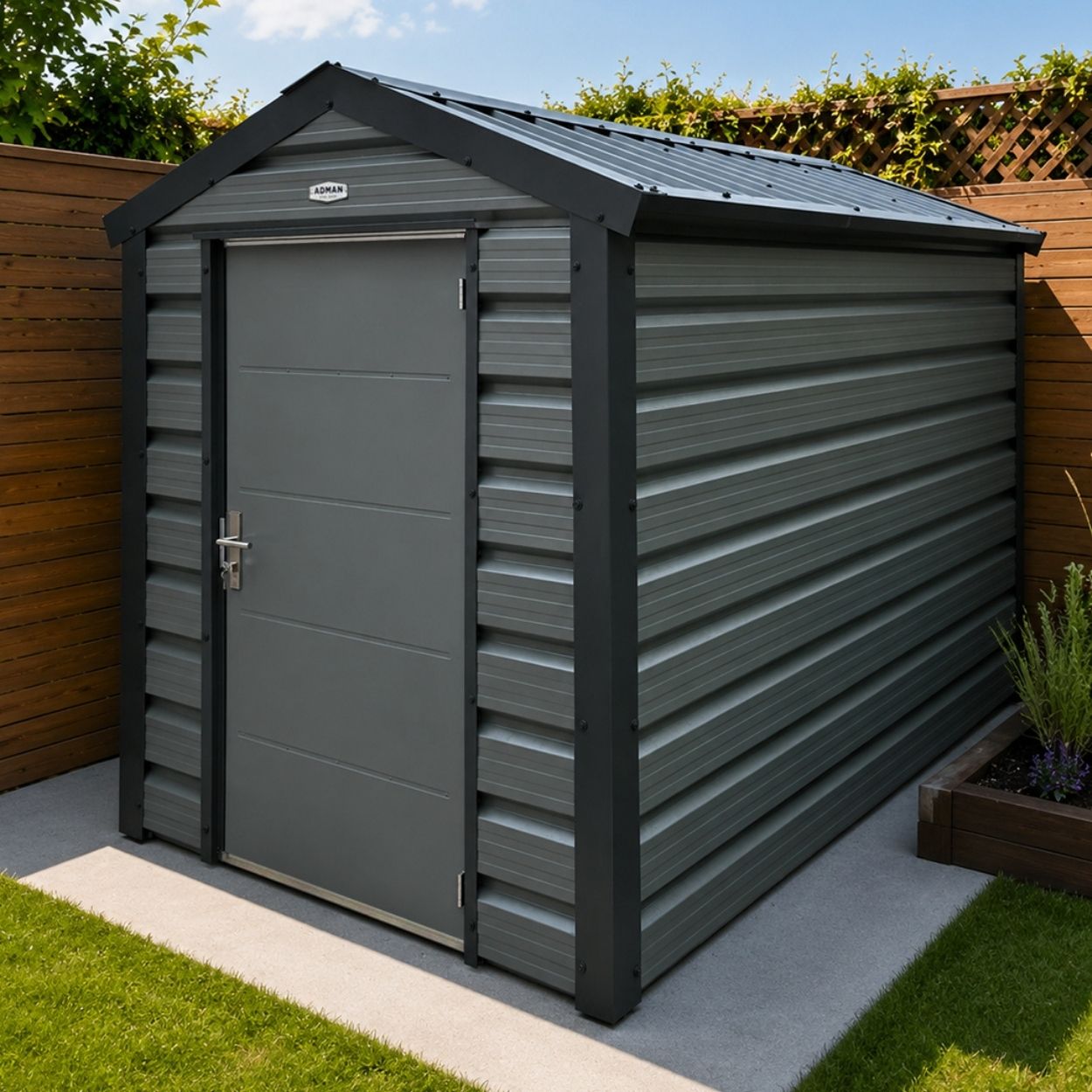 Adman Multistore Steel Garden Shed 6ft x 10ft