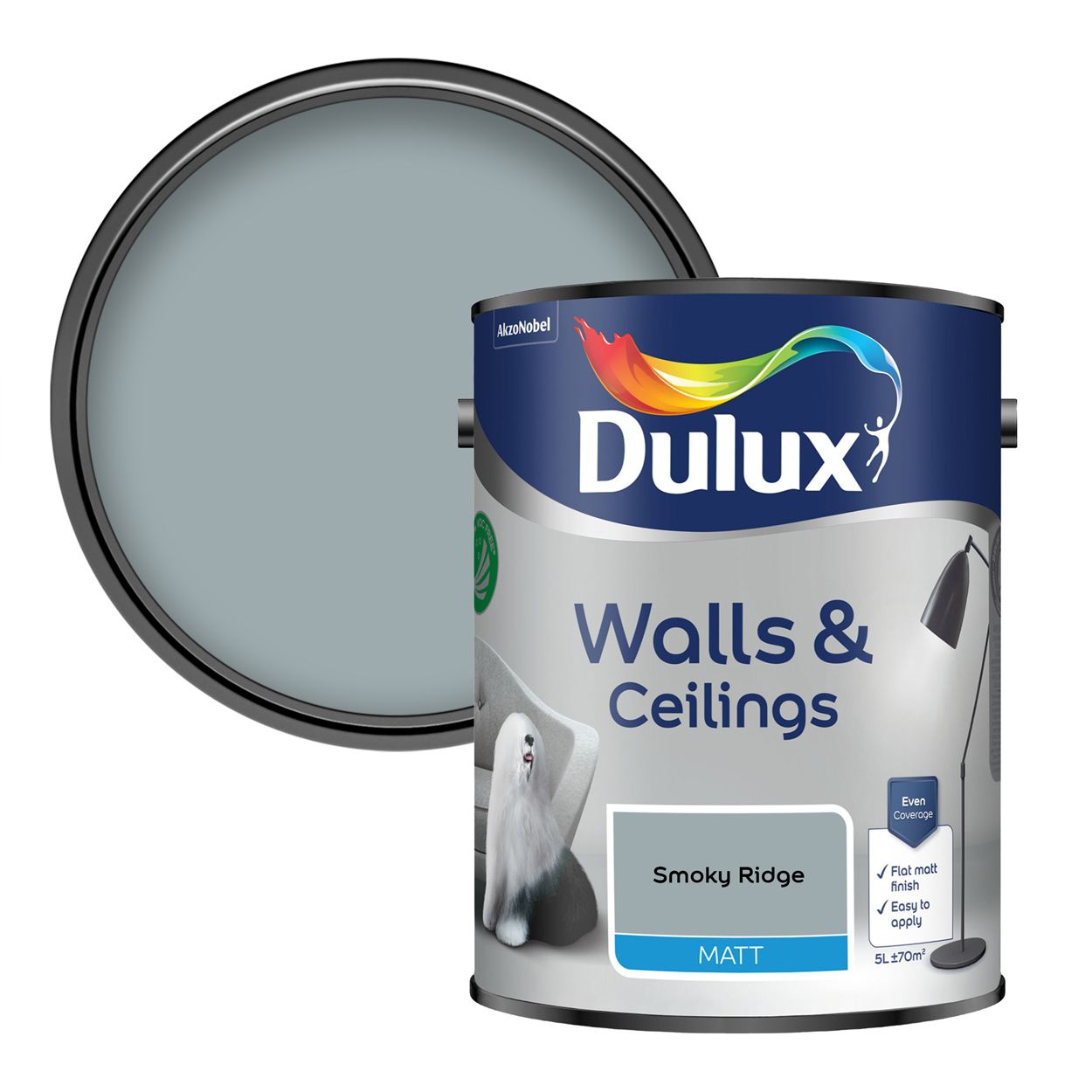 Dulux Walls & Ceilings Matt Smoky Ridge 5L