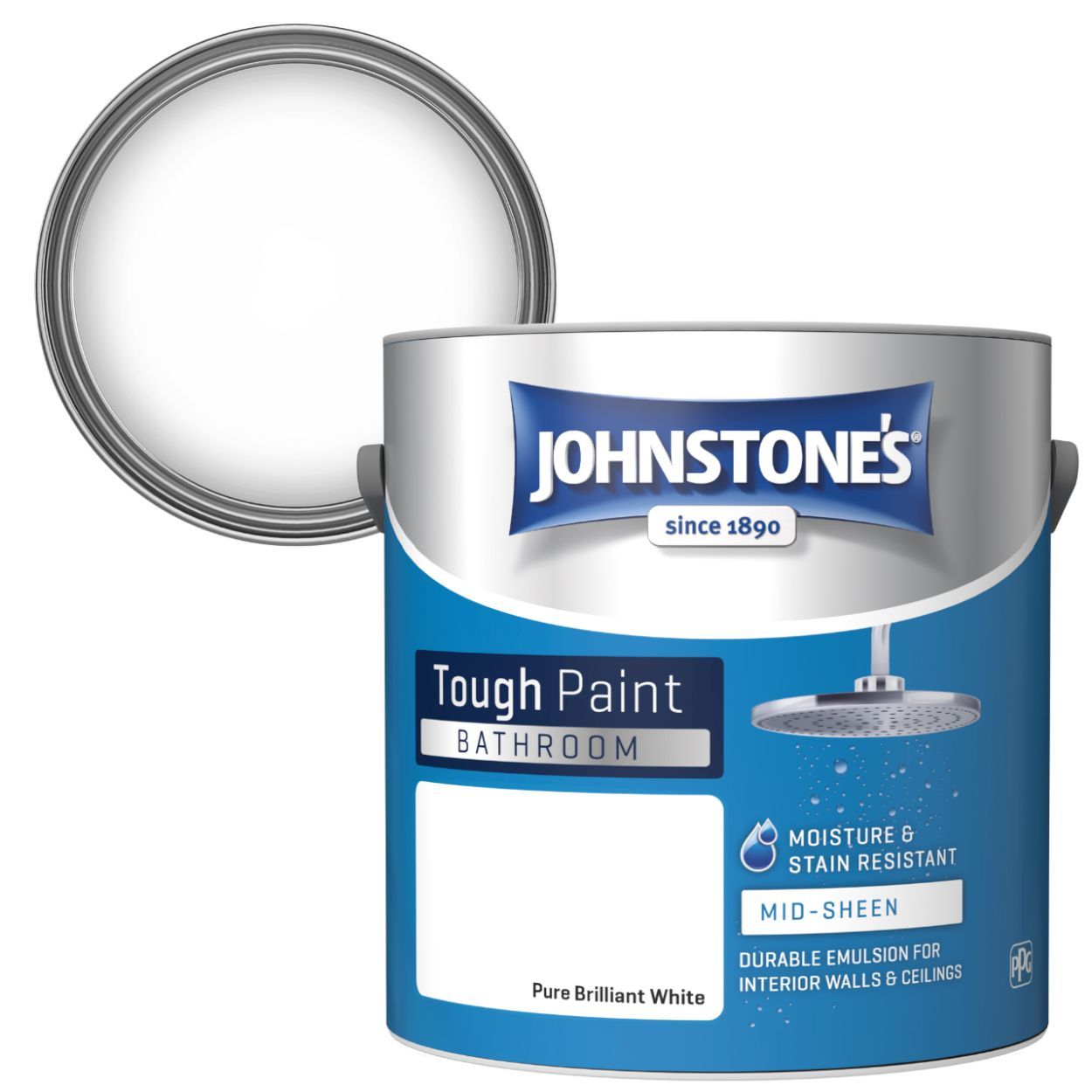 Johnstone's Bathroom Paint Brilliant White 2.5 Litre