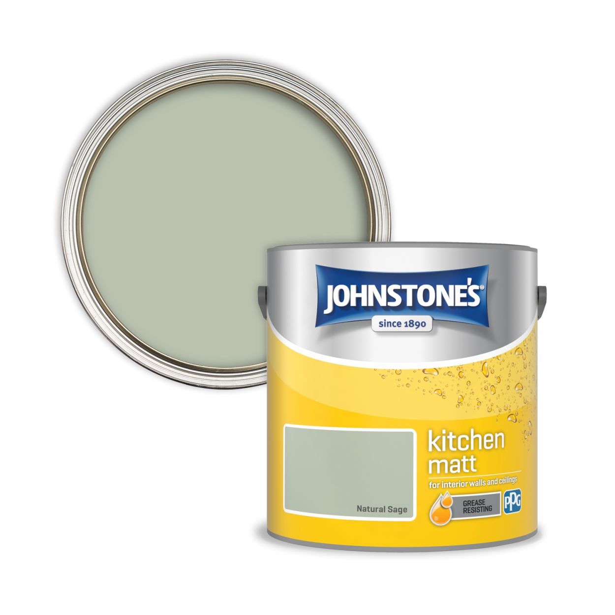 Johnstone's Kitchen Paint Natural Sage 2.5 Litre