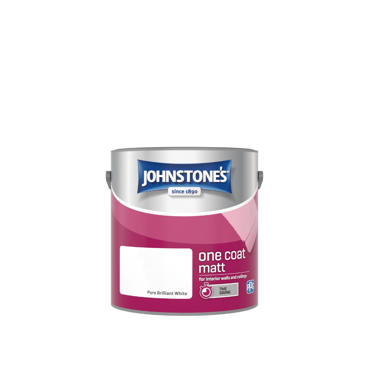 Johnstone's One Coat Paint Brilliant White 2.5 Litre