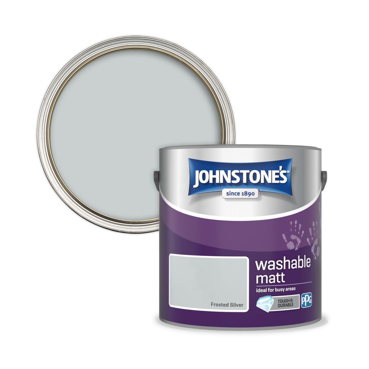 Johnstone's Washable Paint Frosted Silver 2.5 Litre