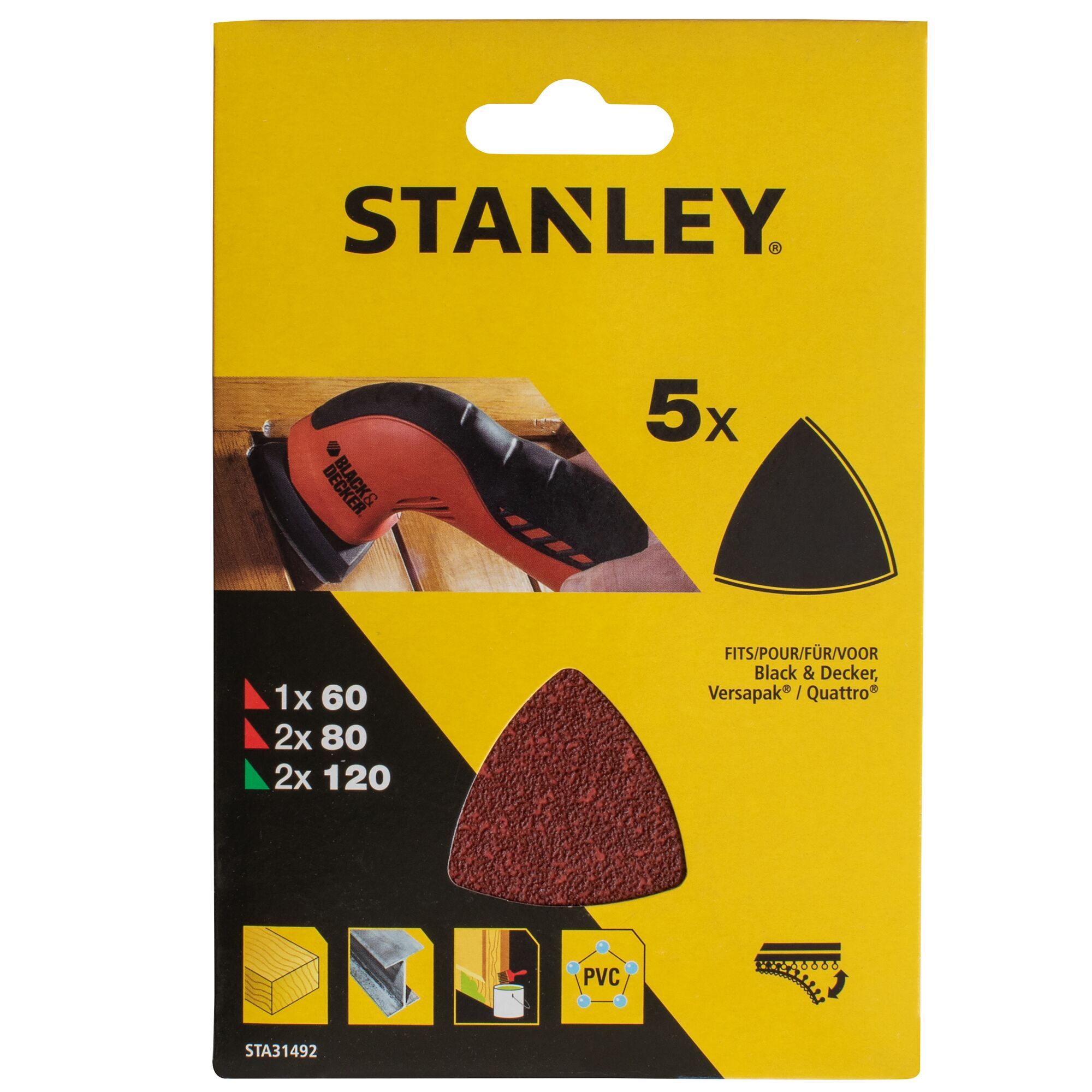 Stanley  Detail Sander Sheet Set Of 5