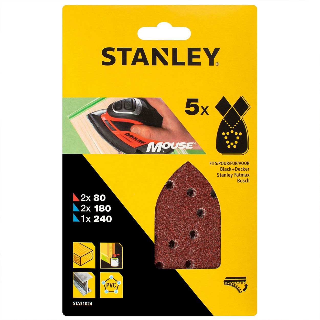 Black+Decker Mouse Sanding Sheet - Set Of 5