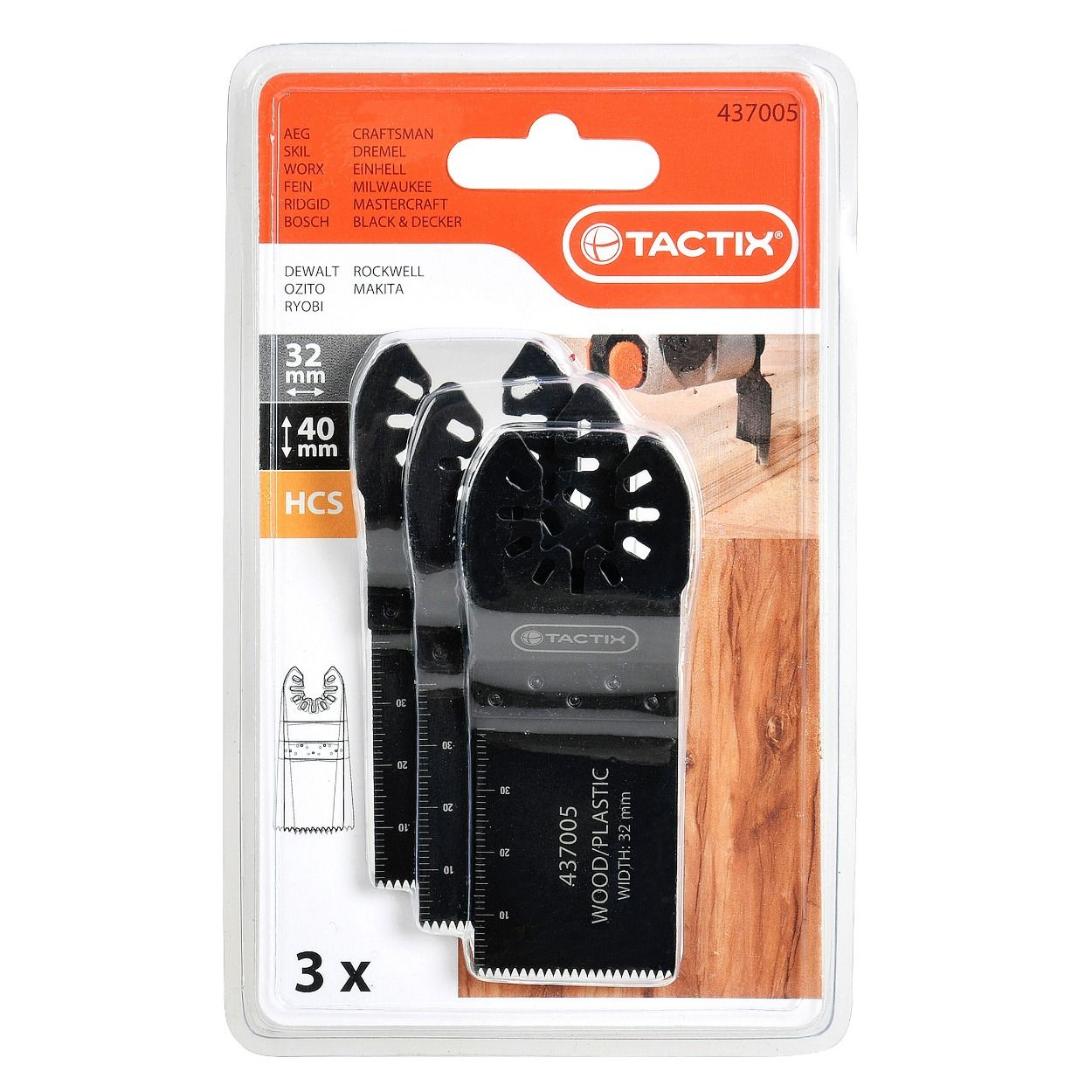 Tactix Multi Saw Blade 32X39Mm Hcs 3Pc