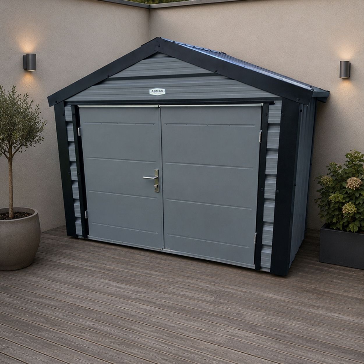 Adman Ministore Steel Garden Shed 8ft x 3ft 8"