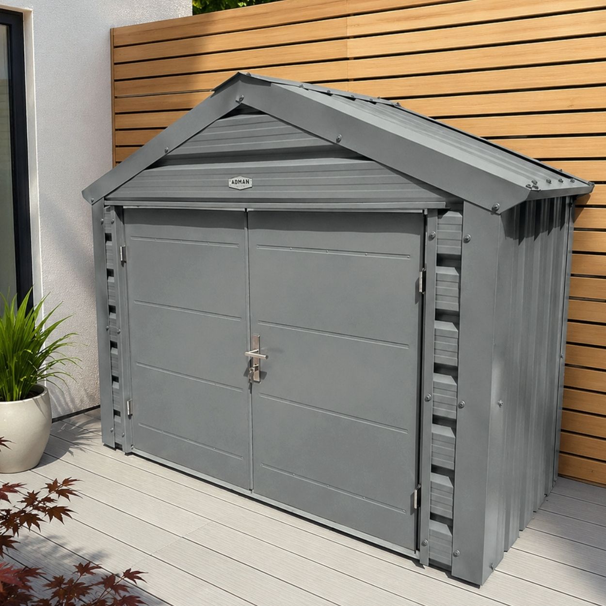 Adman Ministore Steel Garden Shed 8ft x 3ft 8"