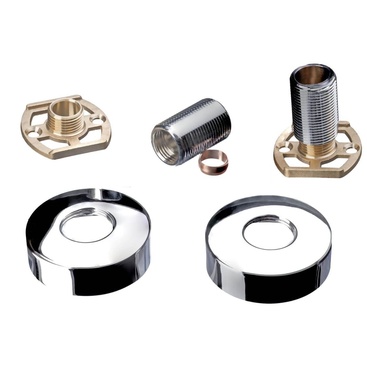 Pro Plumb Shower Fixing Kit With Round Cover Plates
