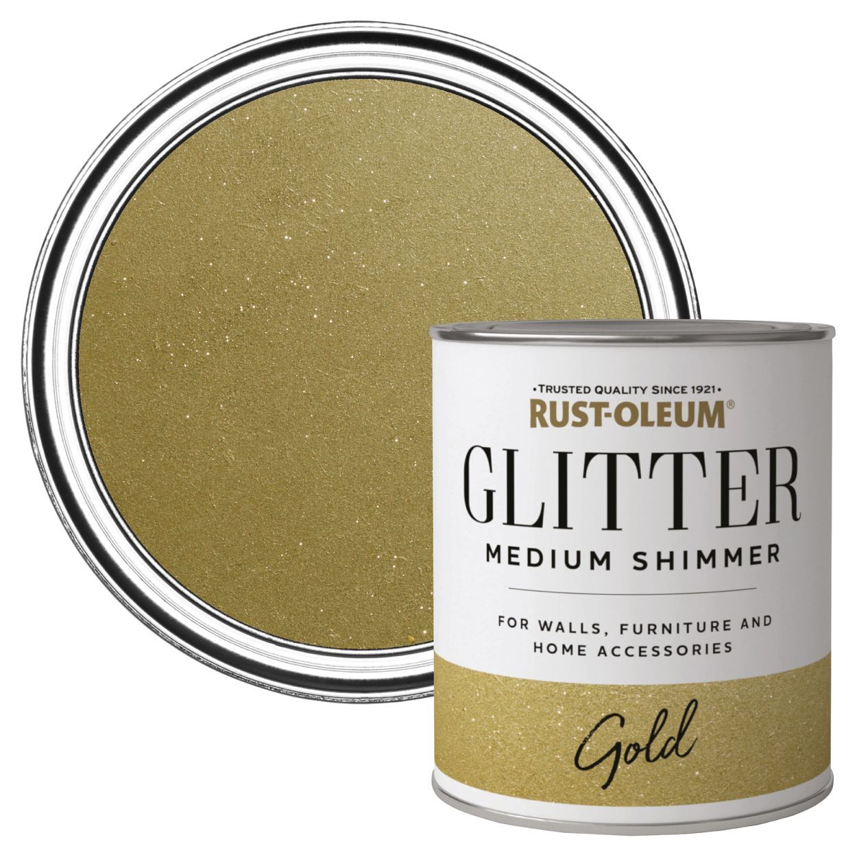 Rust-Oleum Medium Shimmer Glitter Paint Gold 750ml
