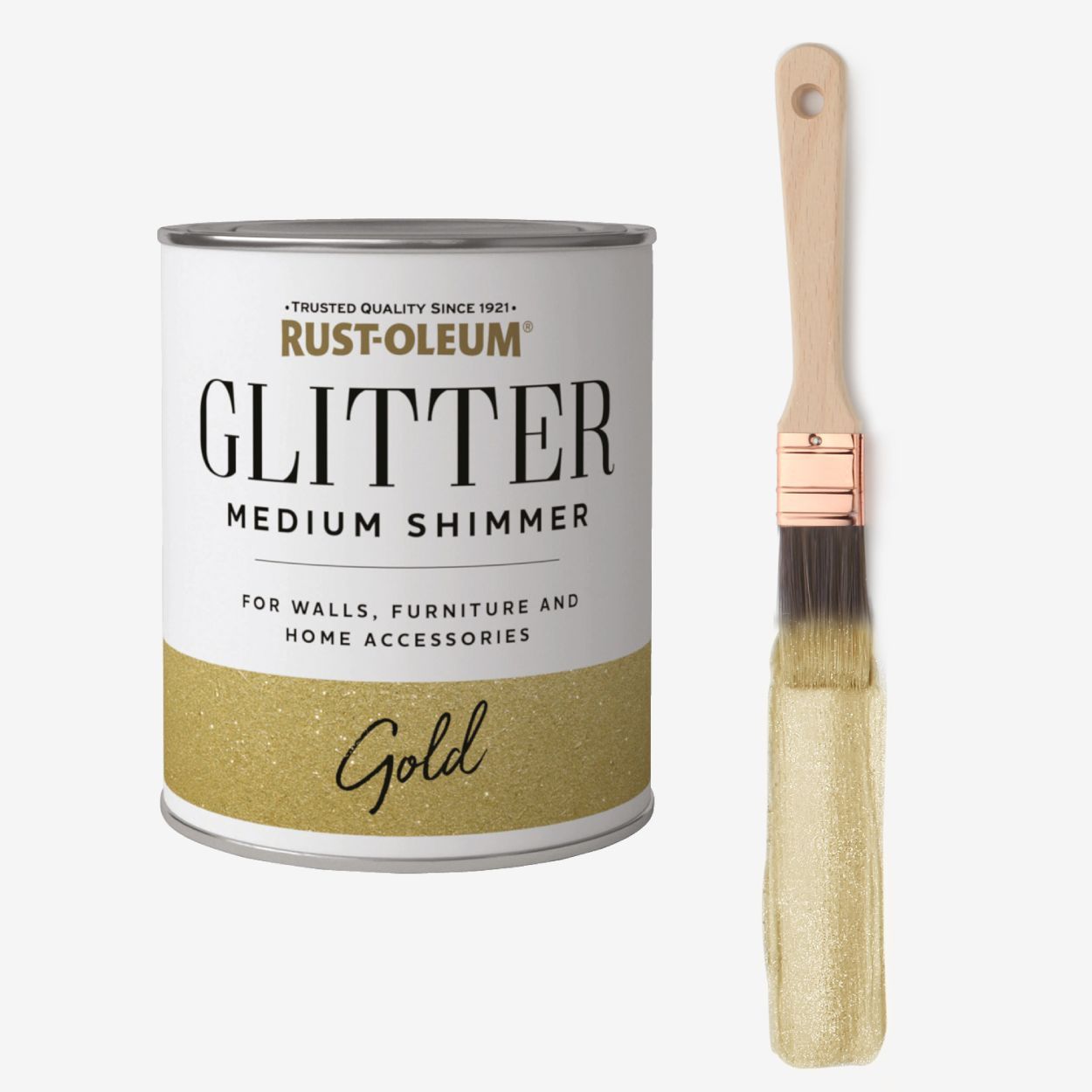 Rust-Oleum Medium Shimmer Glitter Paint Gold 750ml