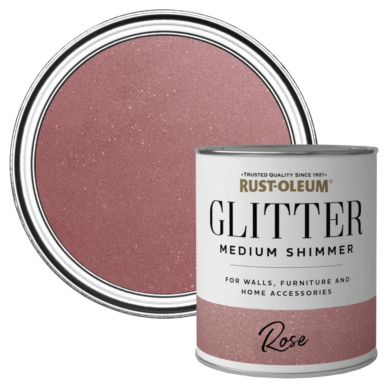 Rust-Oleum Medium Shimmer Glitter Paint Rose 750ml