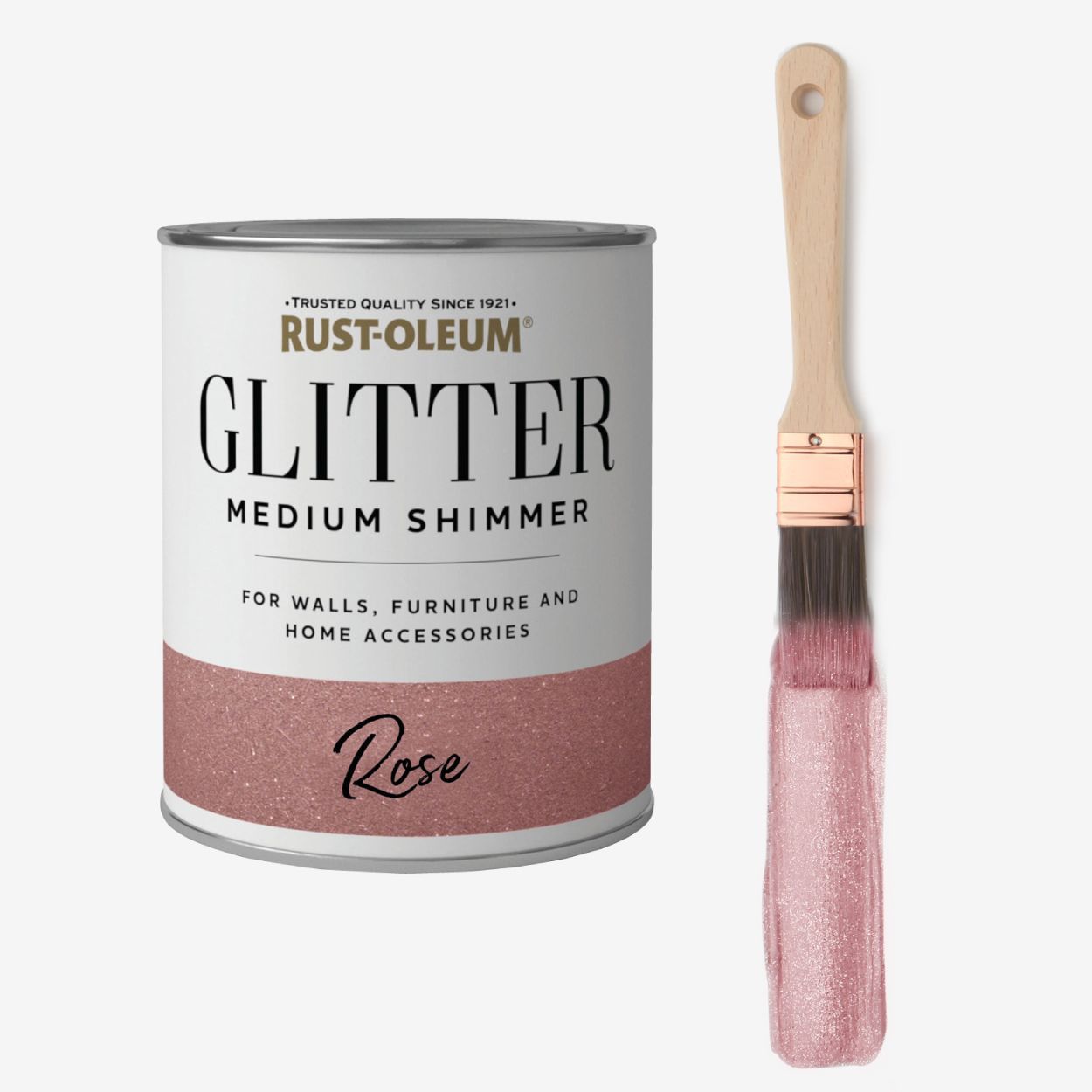 Rust-Oleum Medium Shimmer Glitter Paint Rose 750ml