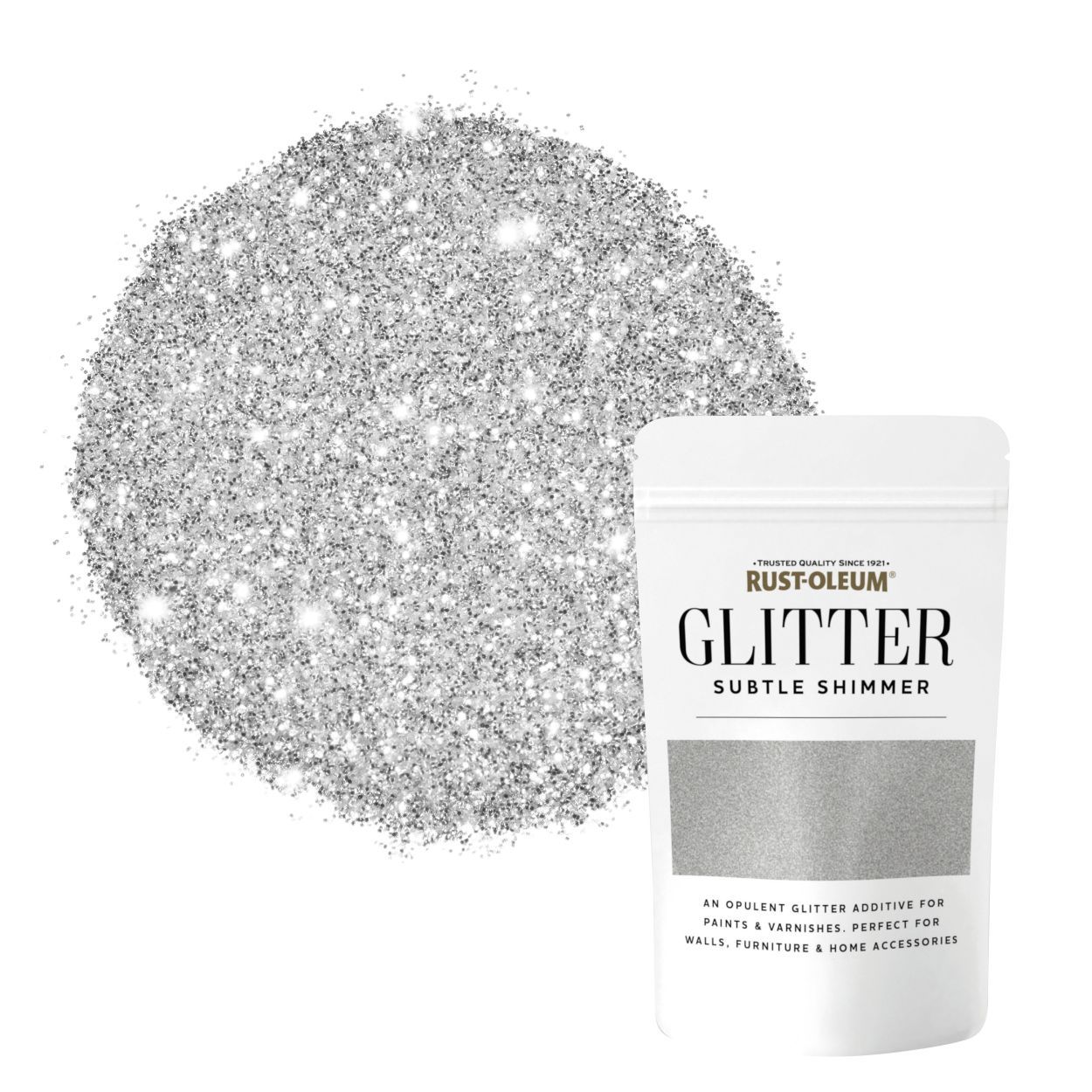 Rust-Oleum Subtle Shimmer Glitter Paint Additive Silver 70g Pouch