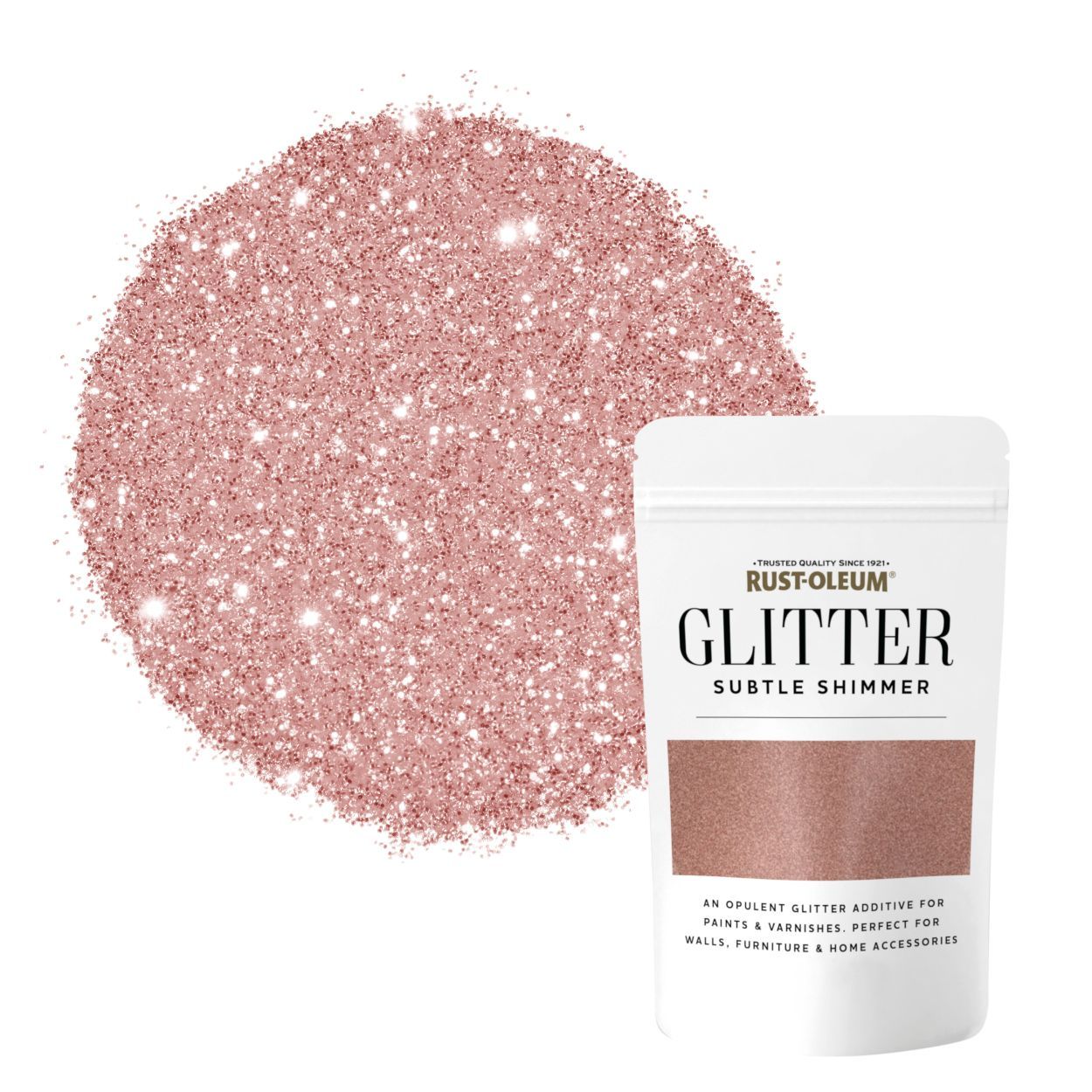 Rust-Oleum Subtle Shimmer Glitter Paint Additive Rose 70g Pouch