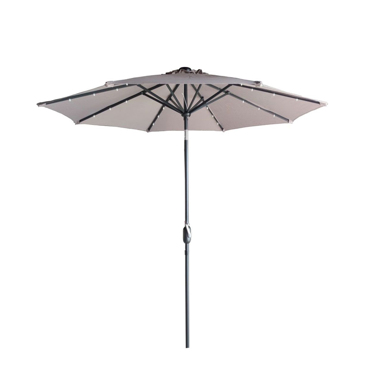 Aluminium Solar Light Parasol Cream 2.7m