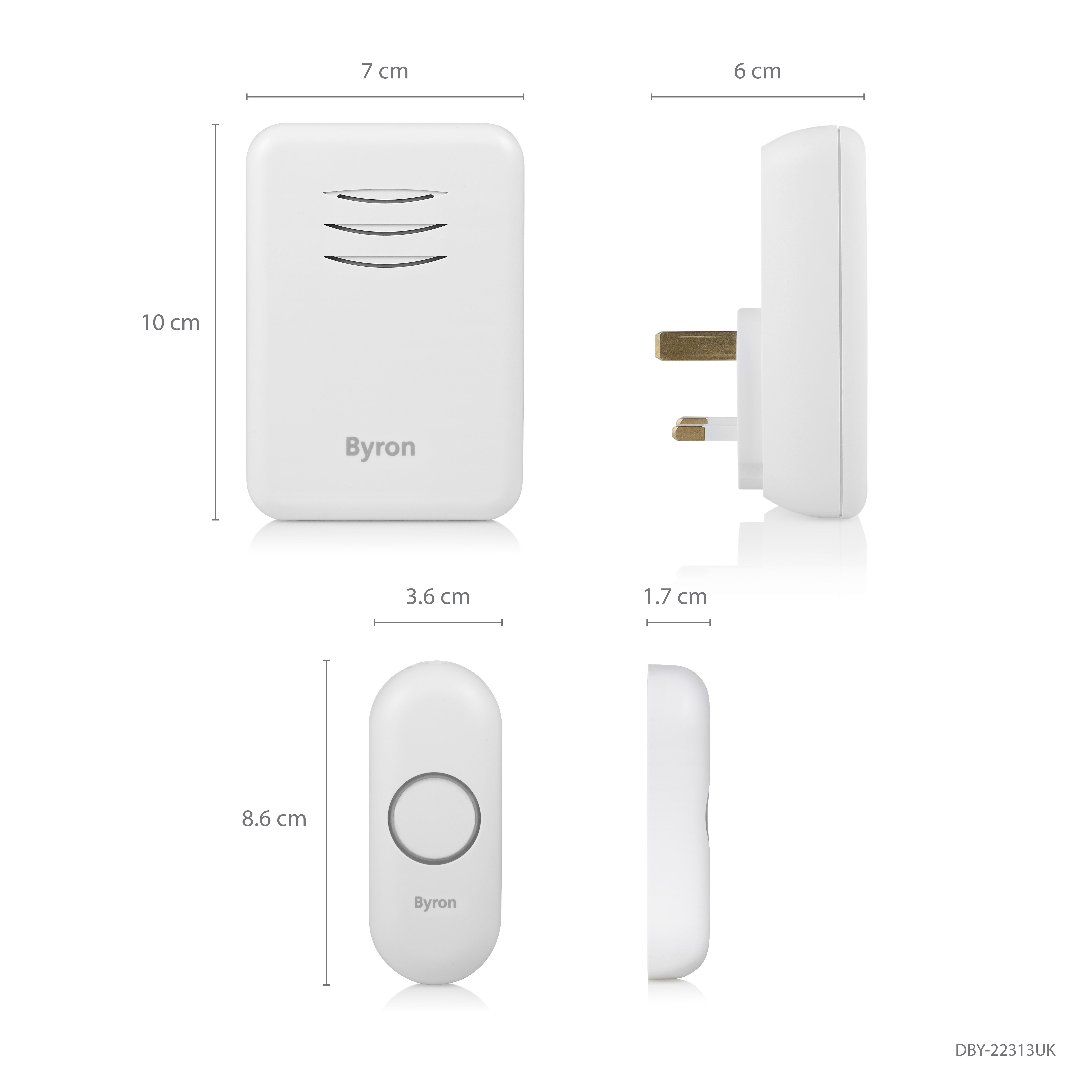 Byron Dby-22313 150M Wireless Plug Through Chime