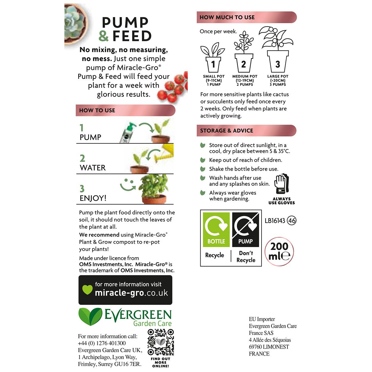 Miracle Gro Pump and Feed All Purpose Plant Food