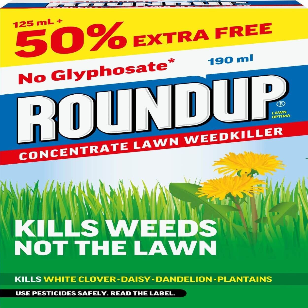 ROUNDUP LAWN WEEDKILLER CONCENTRATE 125ML +50%