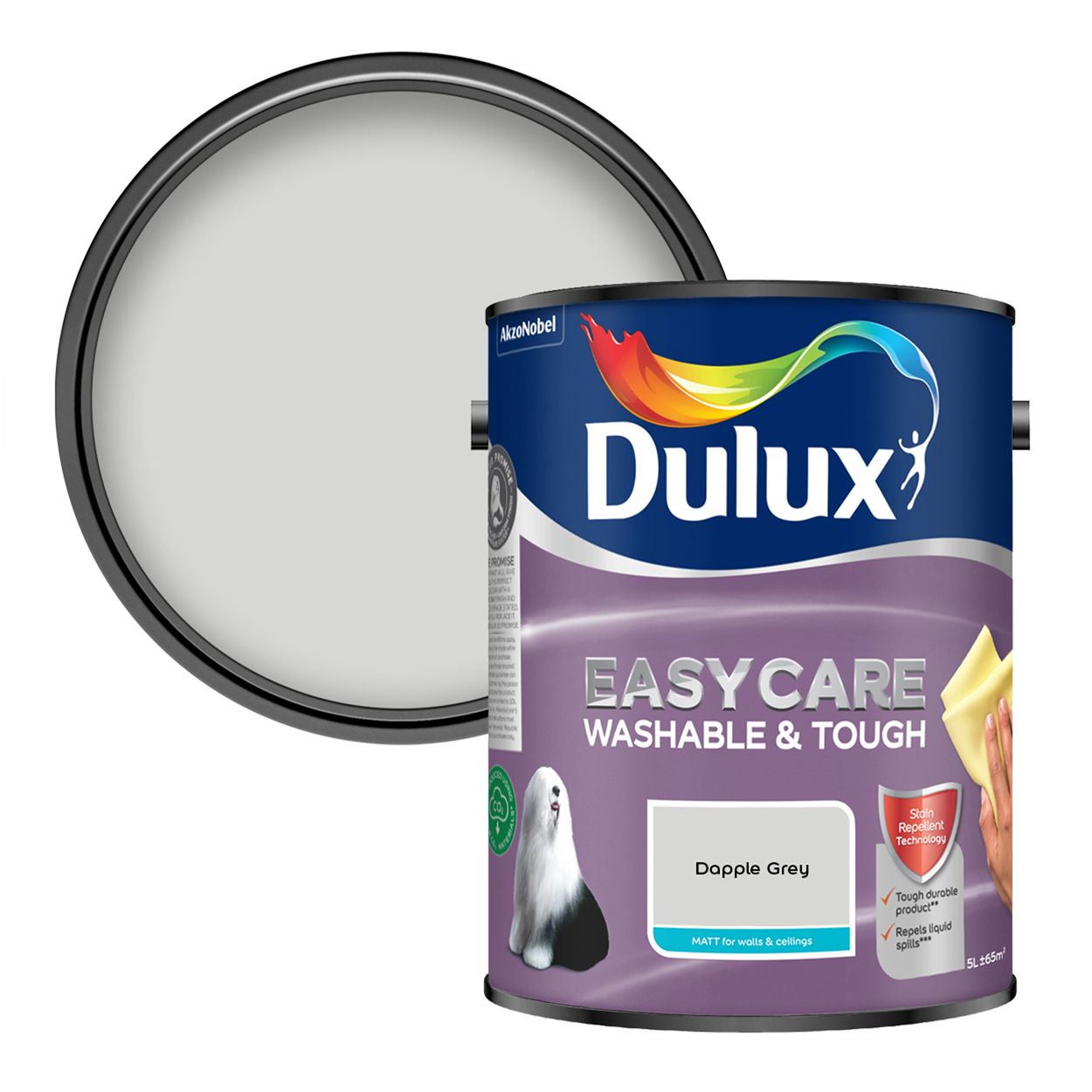 Dulux Easycare Washable & Tough Matt Dapple Grey 5L