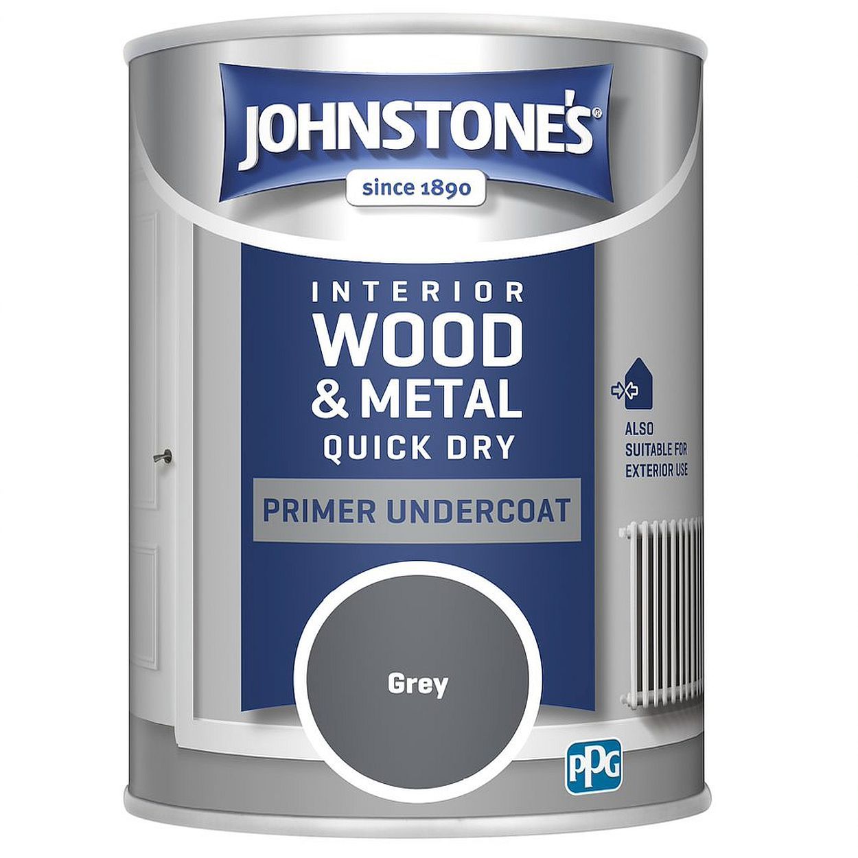 Johnstone's 0.75L Quick Dry Primer Undercoat Grey