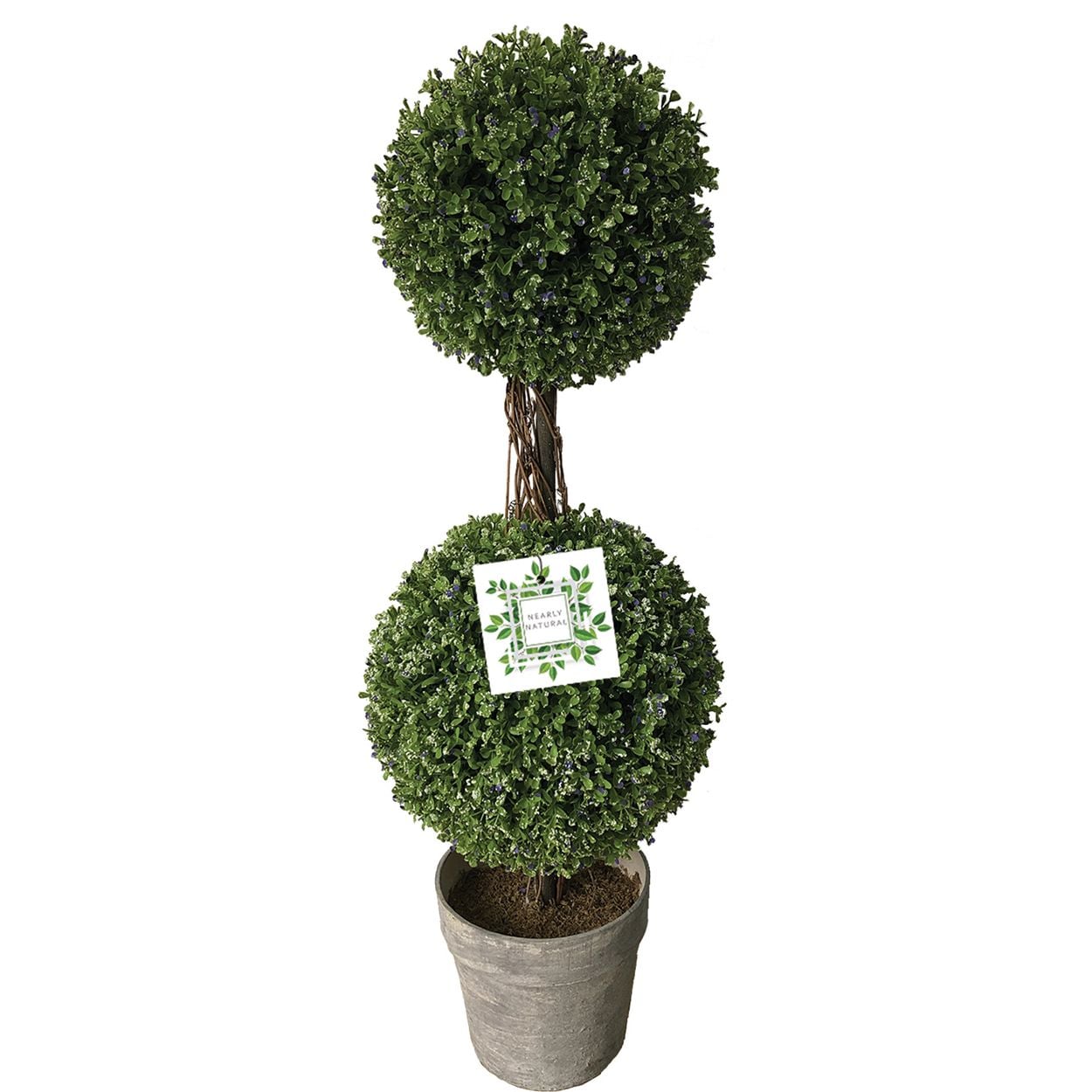 Nearly Natural Potted Mini Heather Double Topiary Ball
