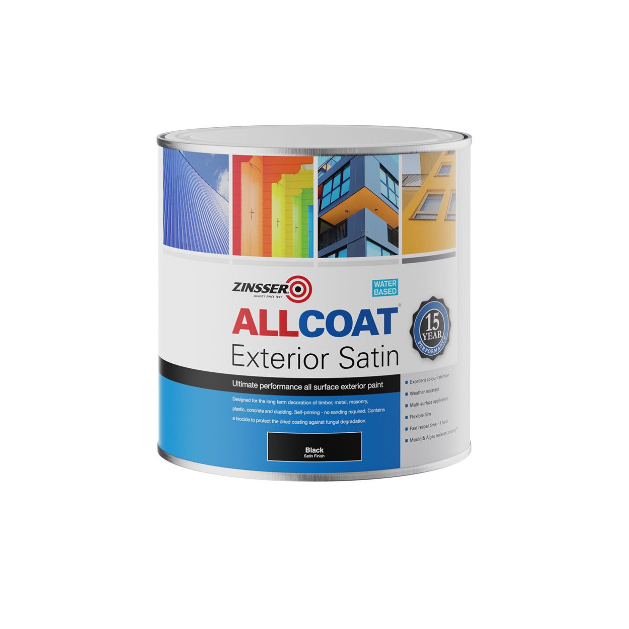 Zinsser Allcoat Exterior Satin 1L Black