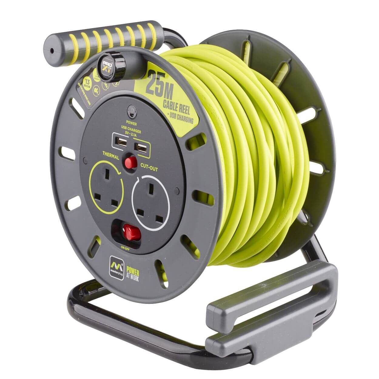 Pro Xt 2 Socket 25M 13A Medium Open Reel And Usb