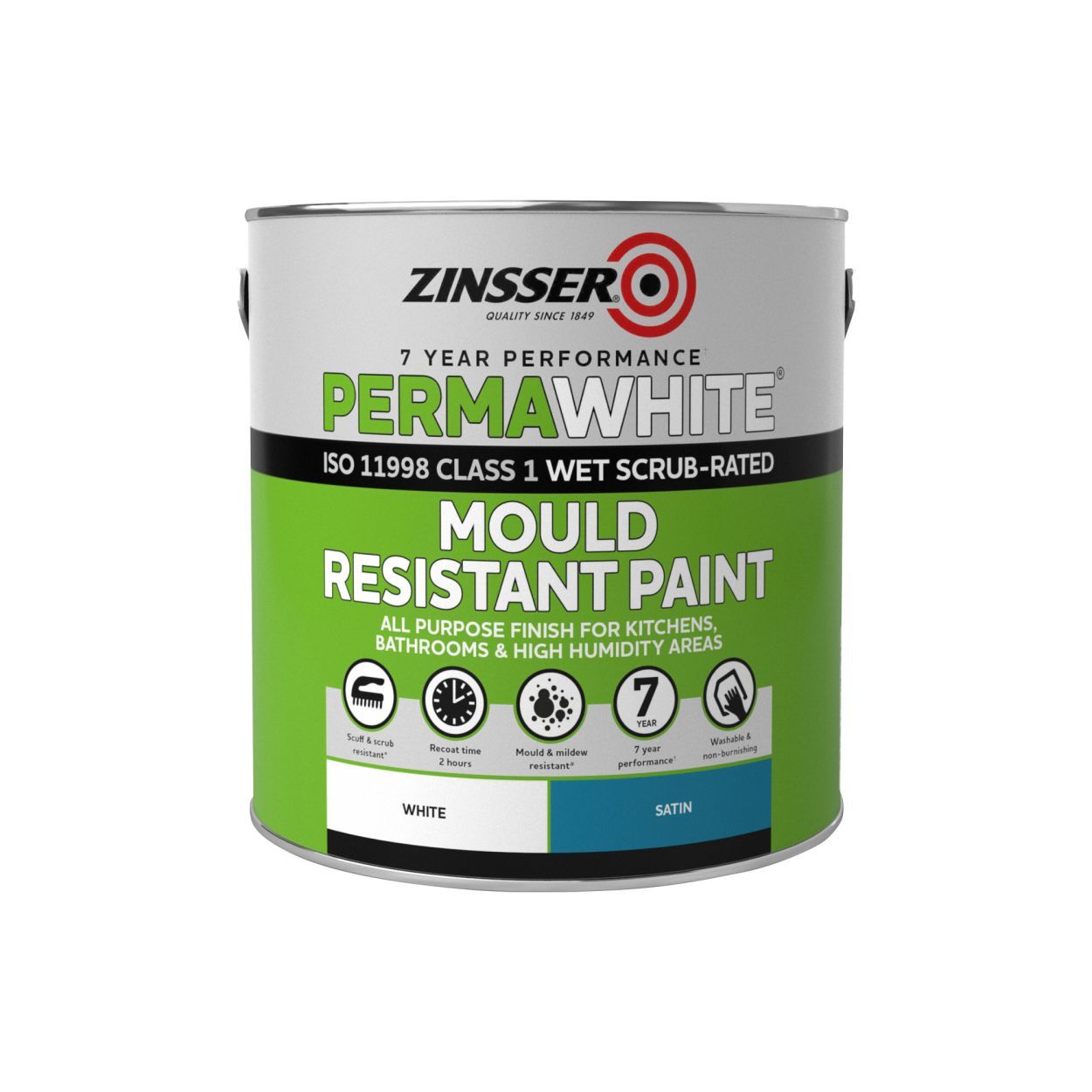 Zinsser Perma White Interior Satin 2.5Ltr