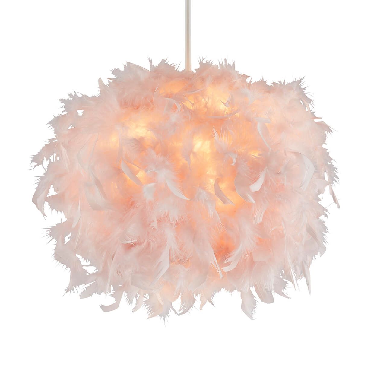 Feather Ball Pendant Pink
