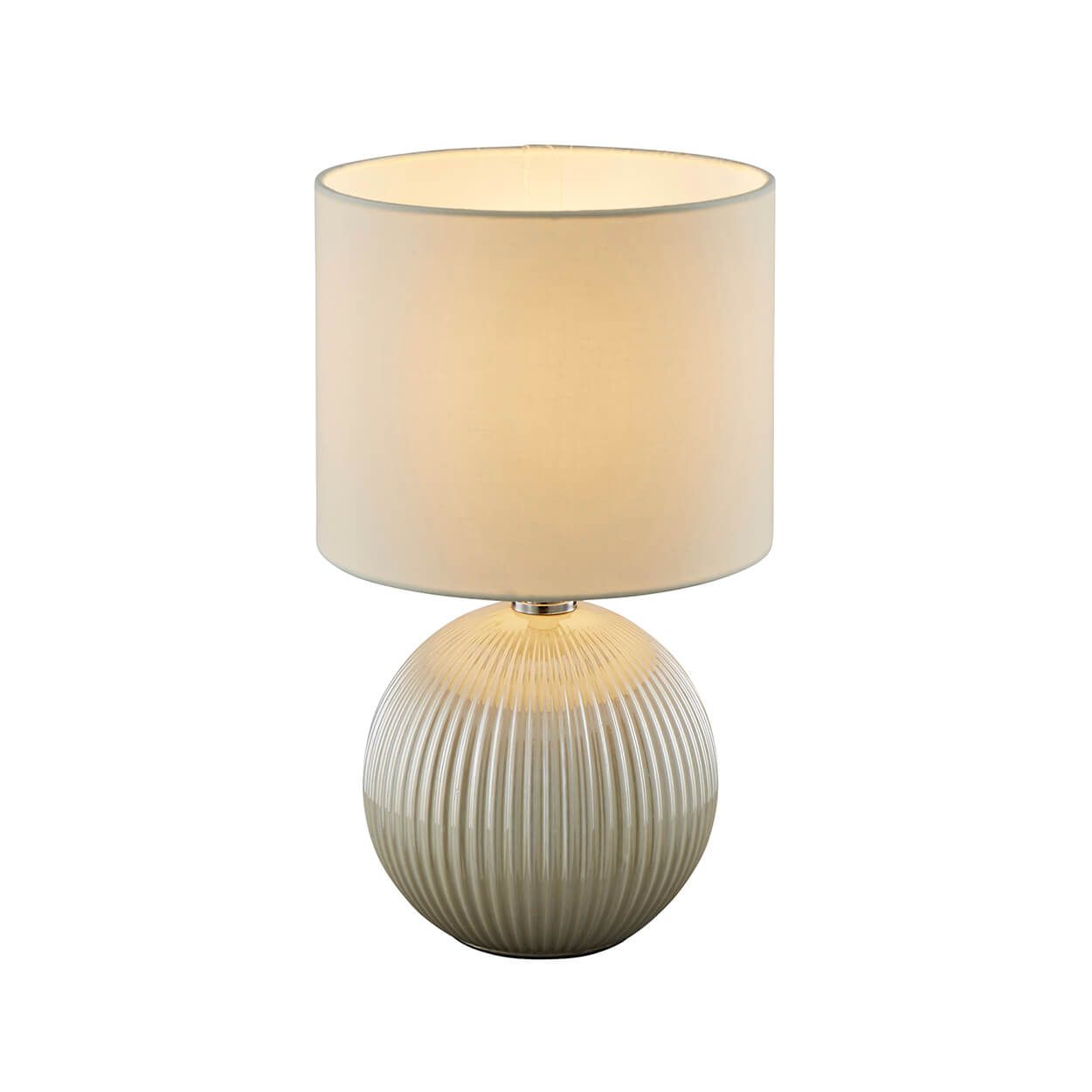 Pearl Ribbed Ball Table Lamp Ivory
