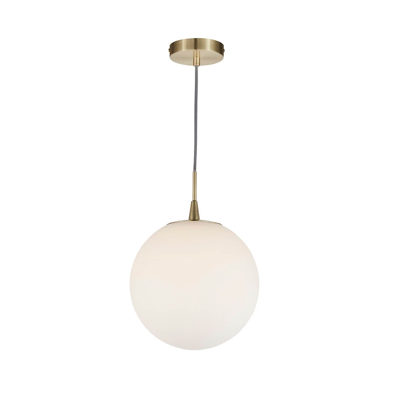 Satin Opal Ball Pendent Satin Brass