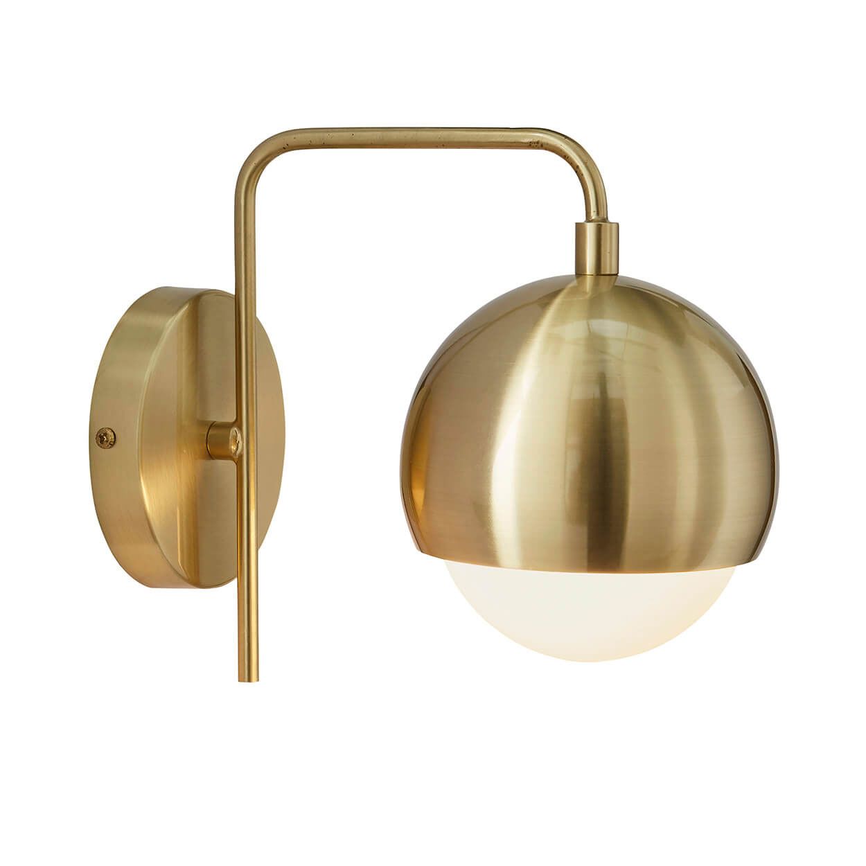 Glass Ball Wall Light Satin Brass