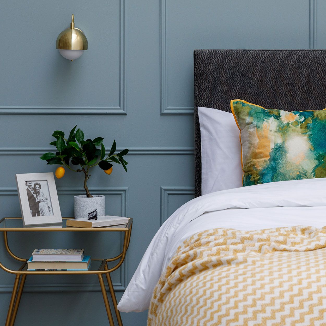 Glass Ball Wall Light Satin Brass