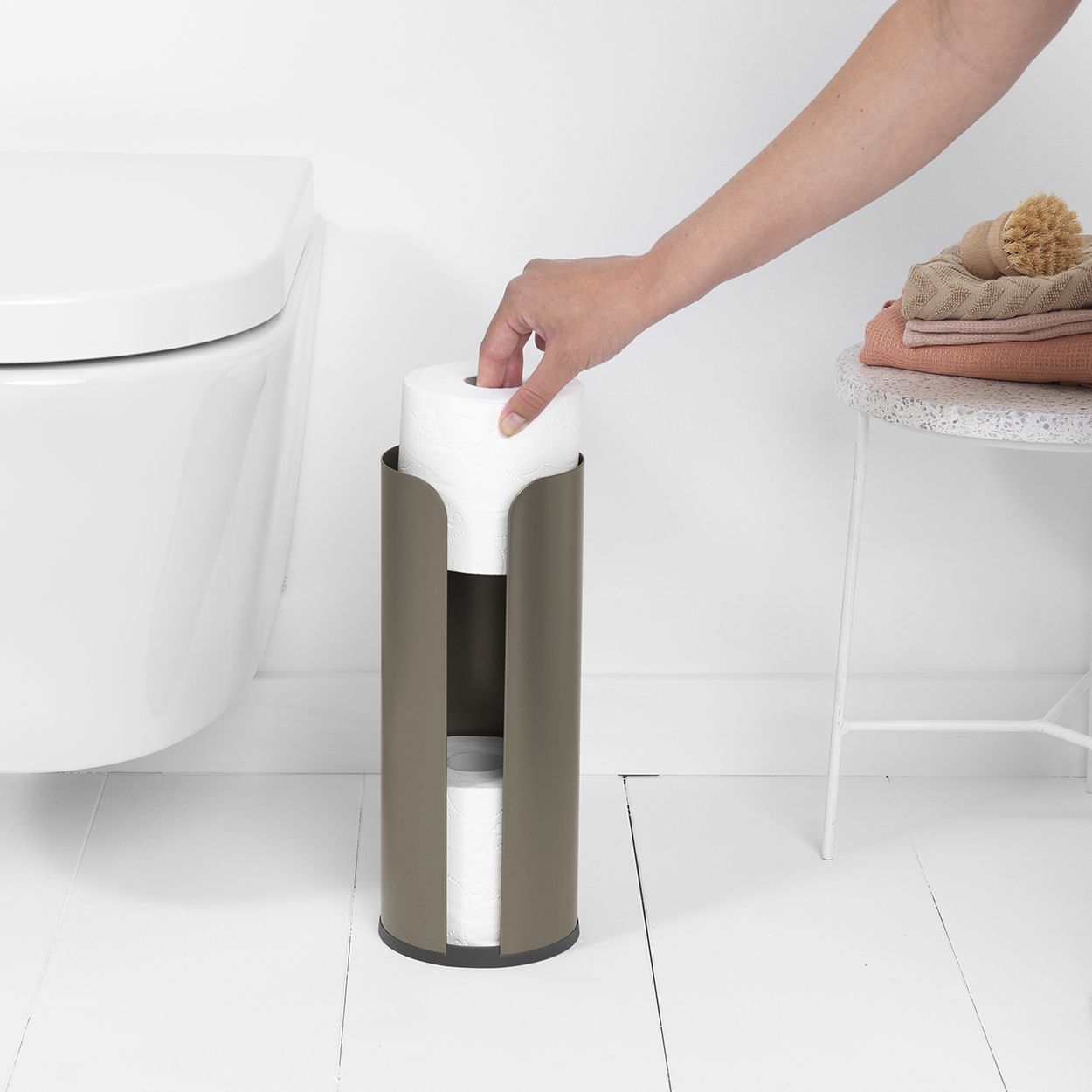 Brabantia Renew Toilet Roll Dispenser Platinum