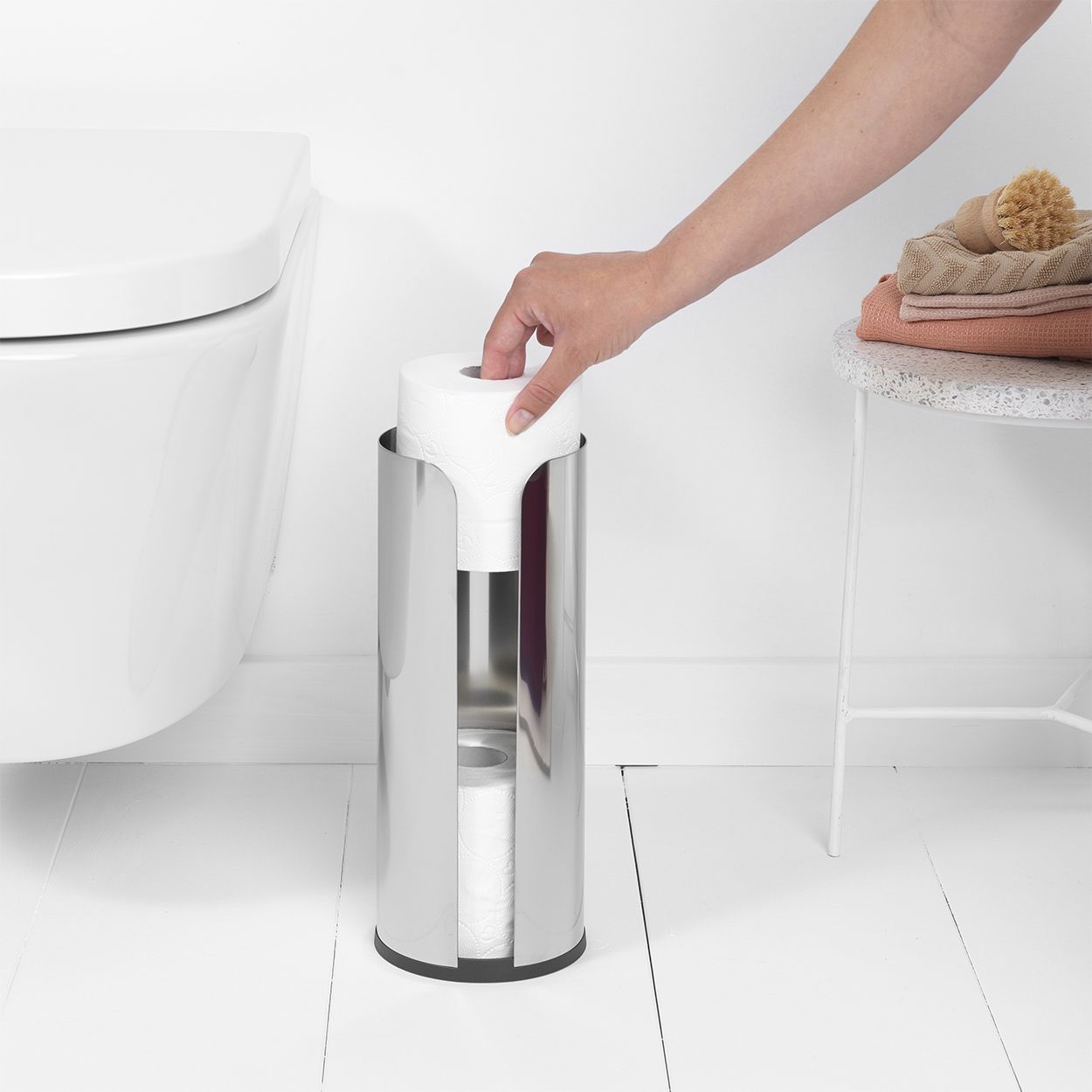 Brabantia Renew Toilet Roll Dispenser Brilliant Steel