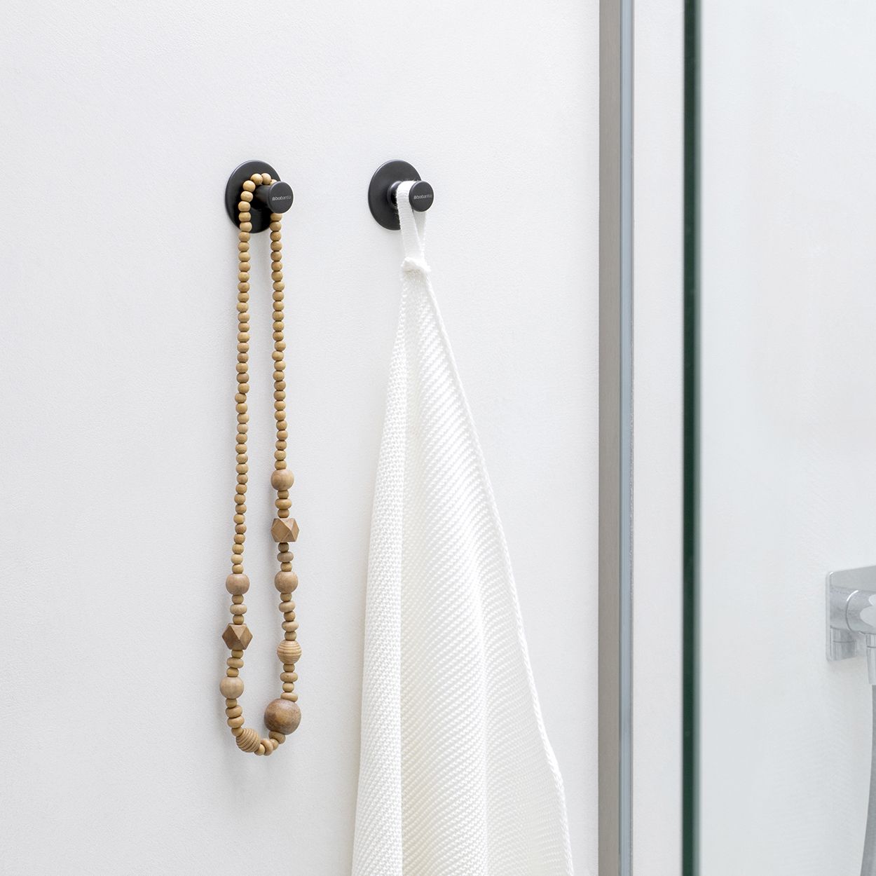 Brabantia Renew Towel Hooks Dark Grey