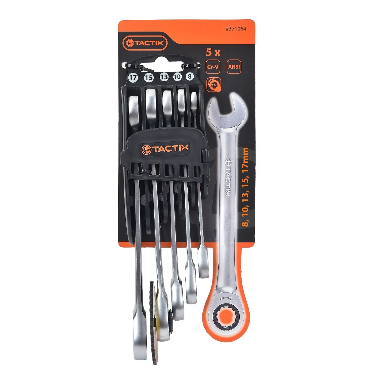 Tactix 5Pc Ratchet Wrench 8/10/13/15/17Mm