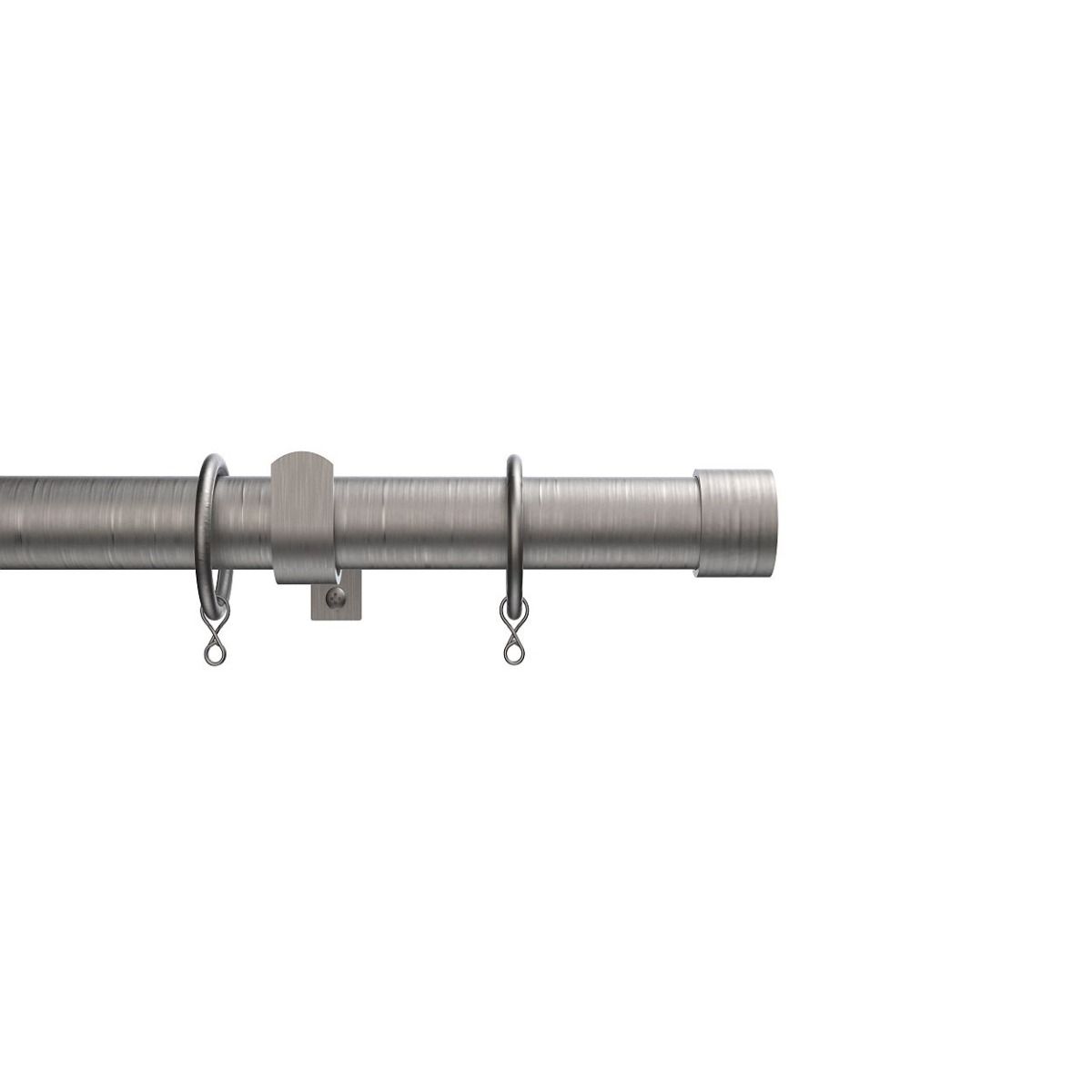Woodies 25 28mm Ext Stud Pole 180-320cm Satin Steel