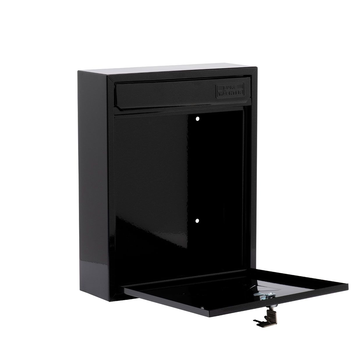 Burg Wachter Compact Galvanised Steel Black Post Box Mb05Bk