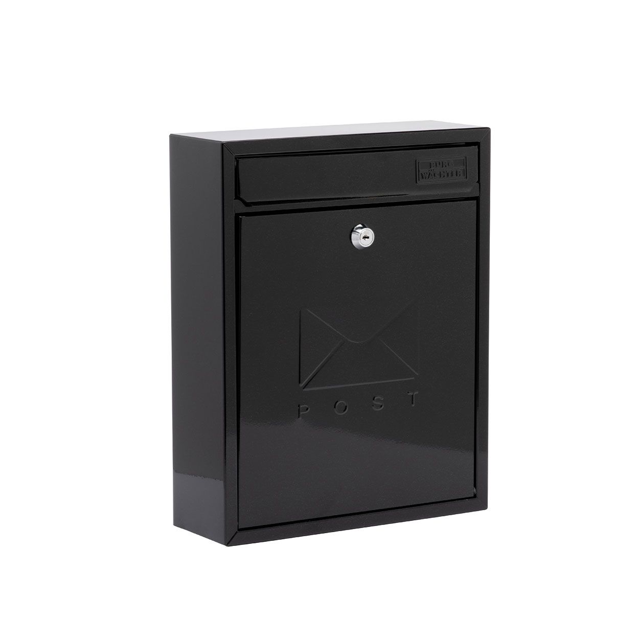 Burg Wachter Compact Galvanised Steel Black Post Box Mb05Bk