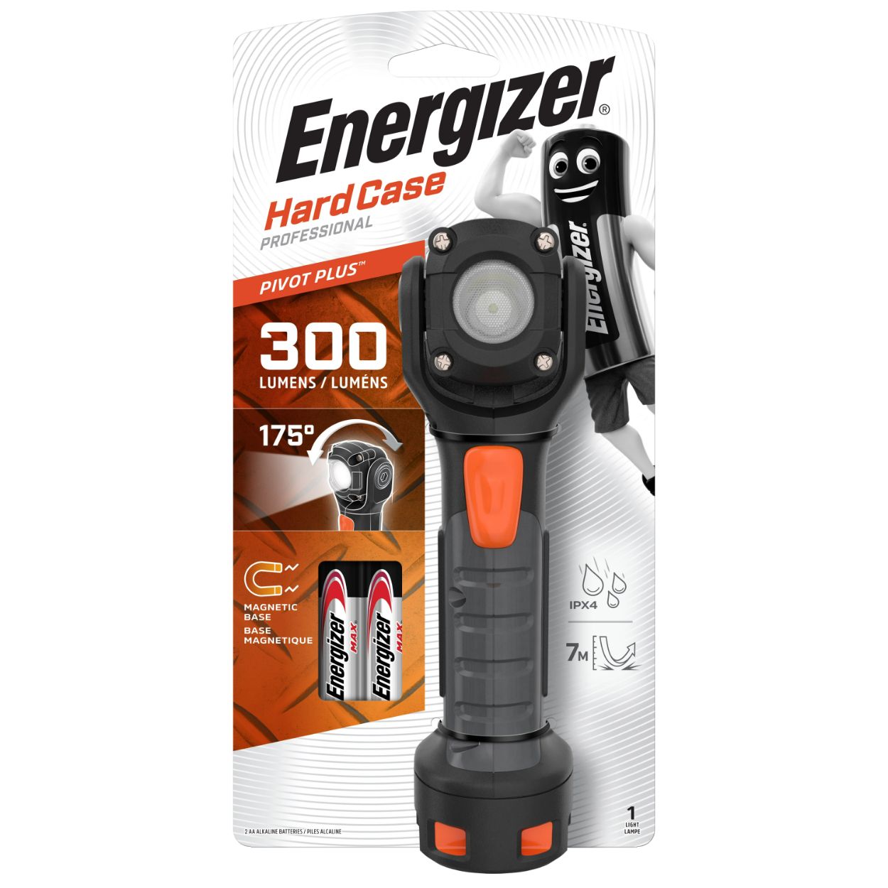 Energizer Hard Case Pivot Light 2Aa Swivel Head Torch