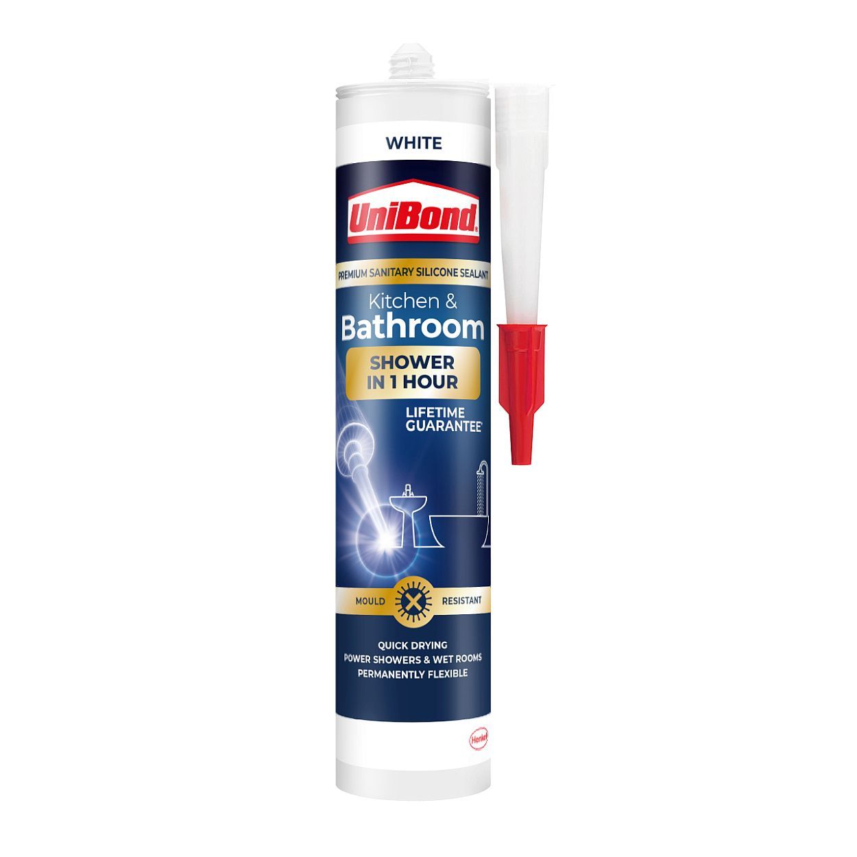 UniBond Speed Kitchen & Bathroom Sealant White Cartridge 291g