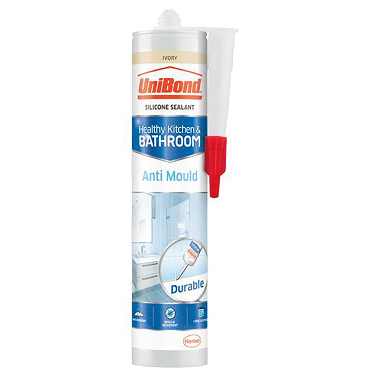 UniBond Anti Mould Kitchen & Bathroom Sealant Ivory Cartridge 274g