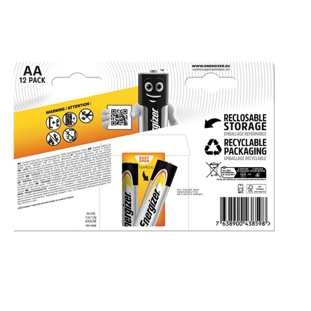 Energizer Alkaline Power Aa Batteries 12 Pack